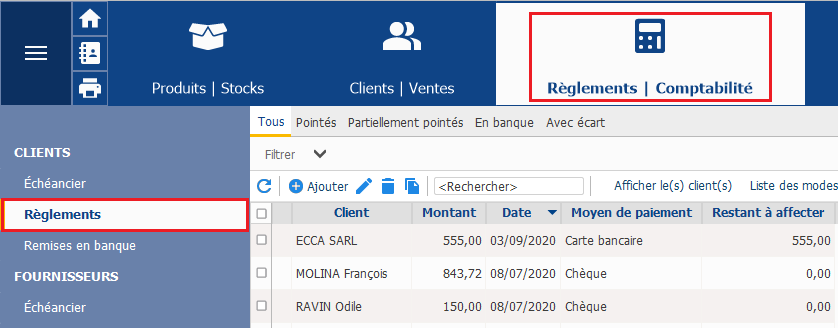 Les règlements dans EBP Gestion Commerciale (V20 et >) – Centre d'aide EBP