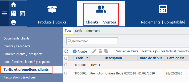 Les Tarifs Clients Et Ou Fournisseurs Dans Ebp Gestion Commerciale V20 Et Centre D Aide Ebp