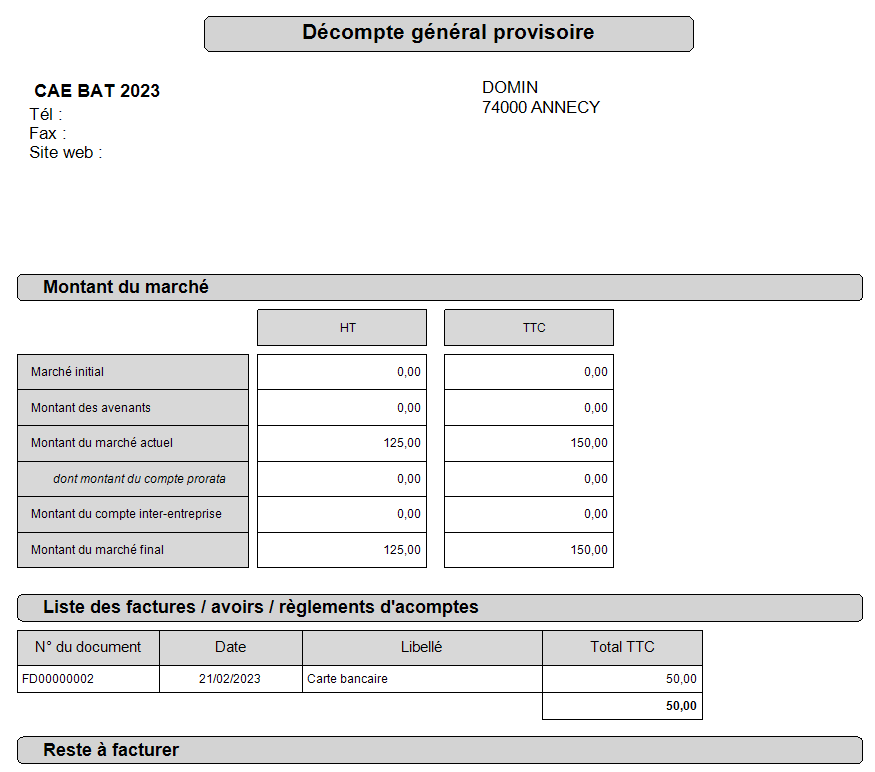 Editer Un D compte G n ral D finitif DGD Dans EBP B timent Centre D 